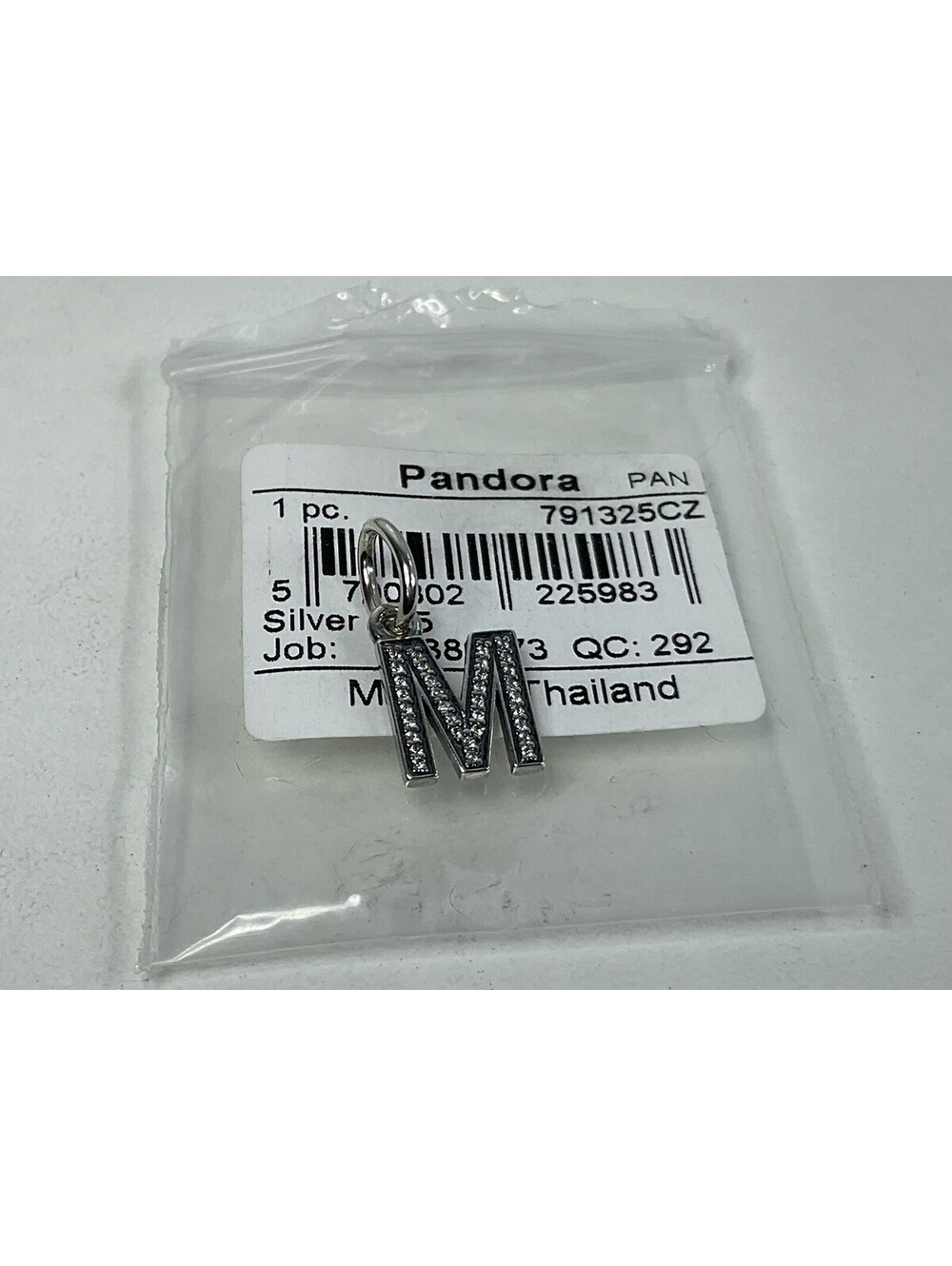 Pandora Pave Initial M Charm NEW